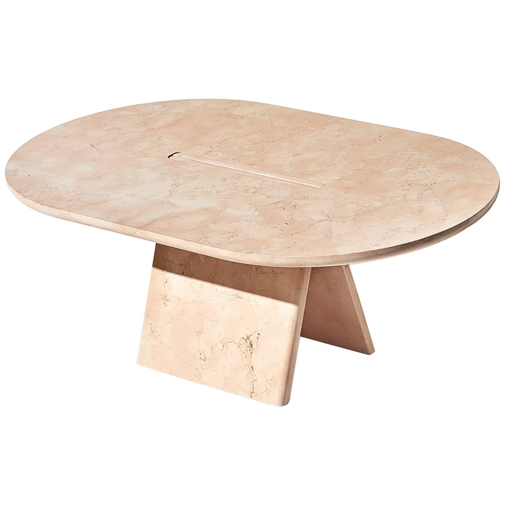 Contemporary Lásta Coffee Table Or Side Table Table Low in Pink Marble For Sale
