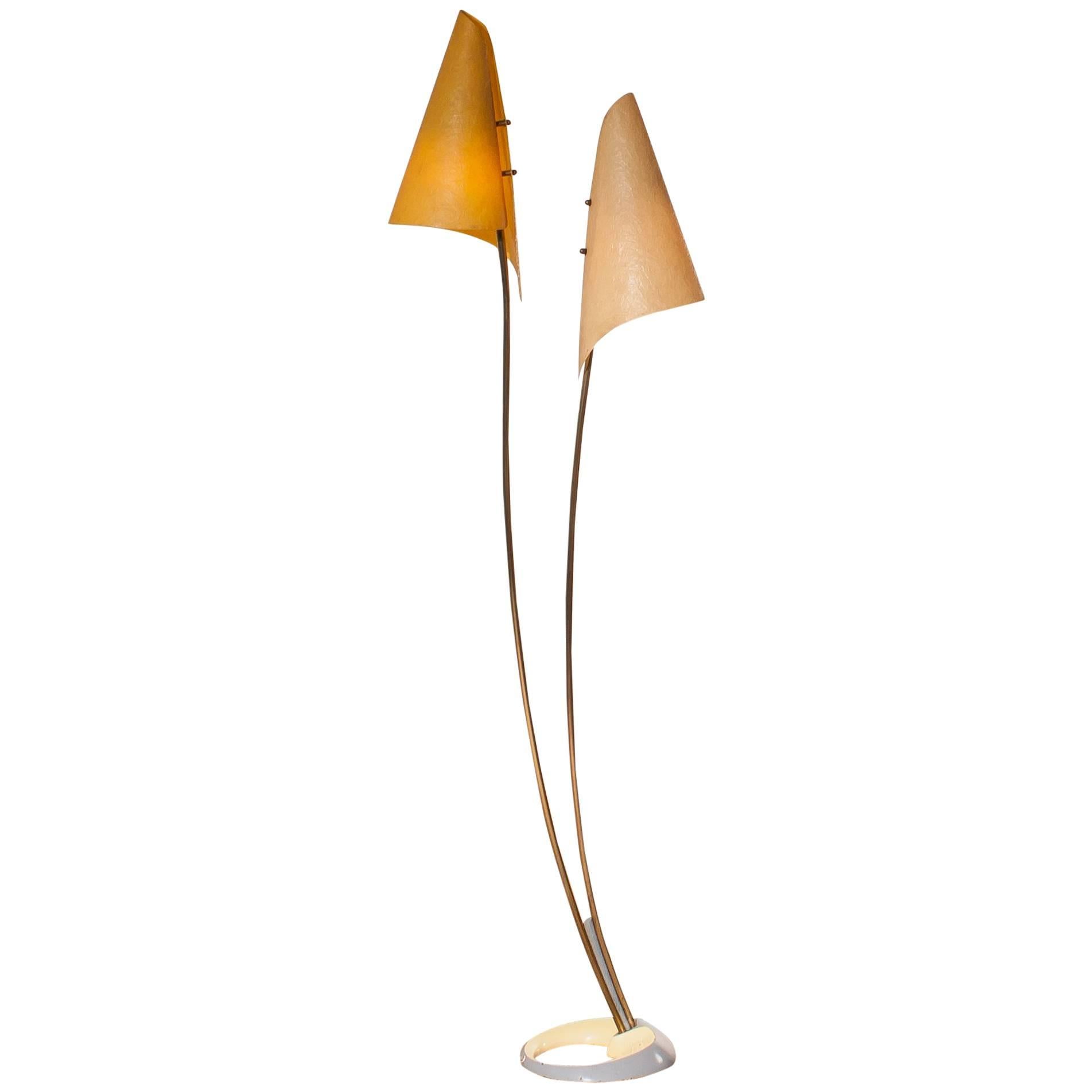 1960s, Fiberglass Shades Floor Lamp