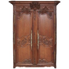 Antique Early 19th Century Oak Marriage Armoire