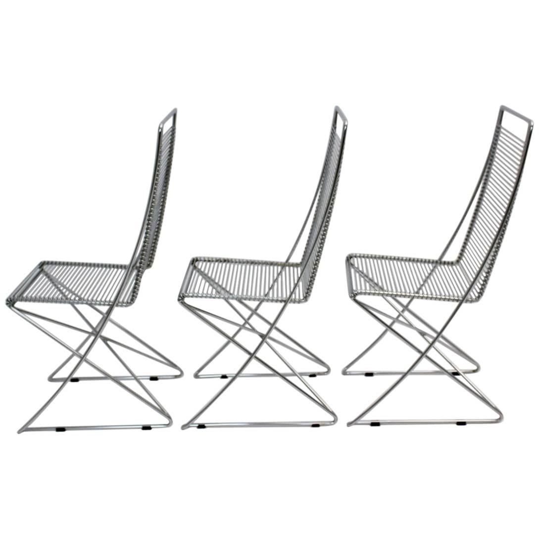 Chromed Steel Wire Vintage Chairs Kreuzschwinger by Till Behrens, 1983, Germany