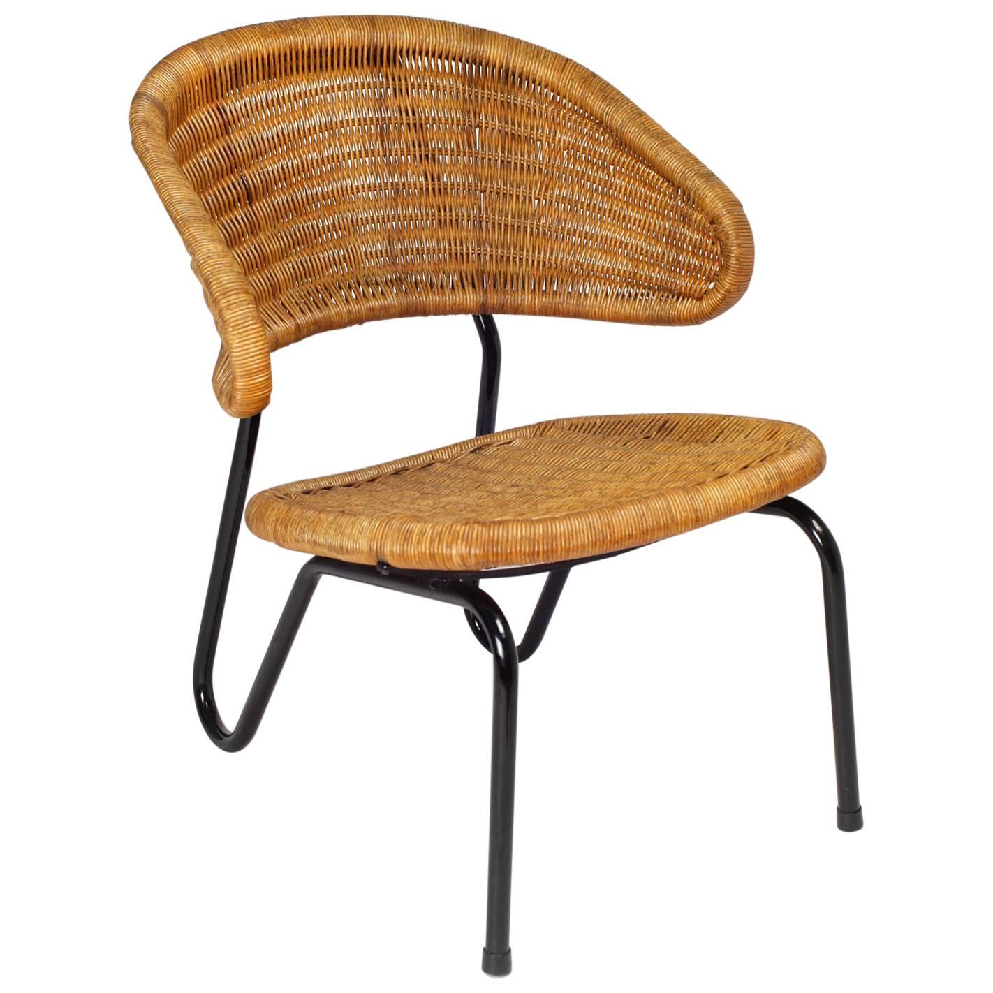 Dirk Van Sliedregt Rattan Easy Chair 568 for Gebr Jonkers, 1954 Netherlands