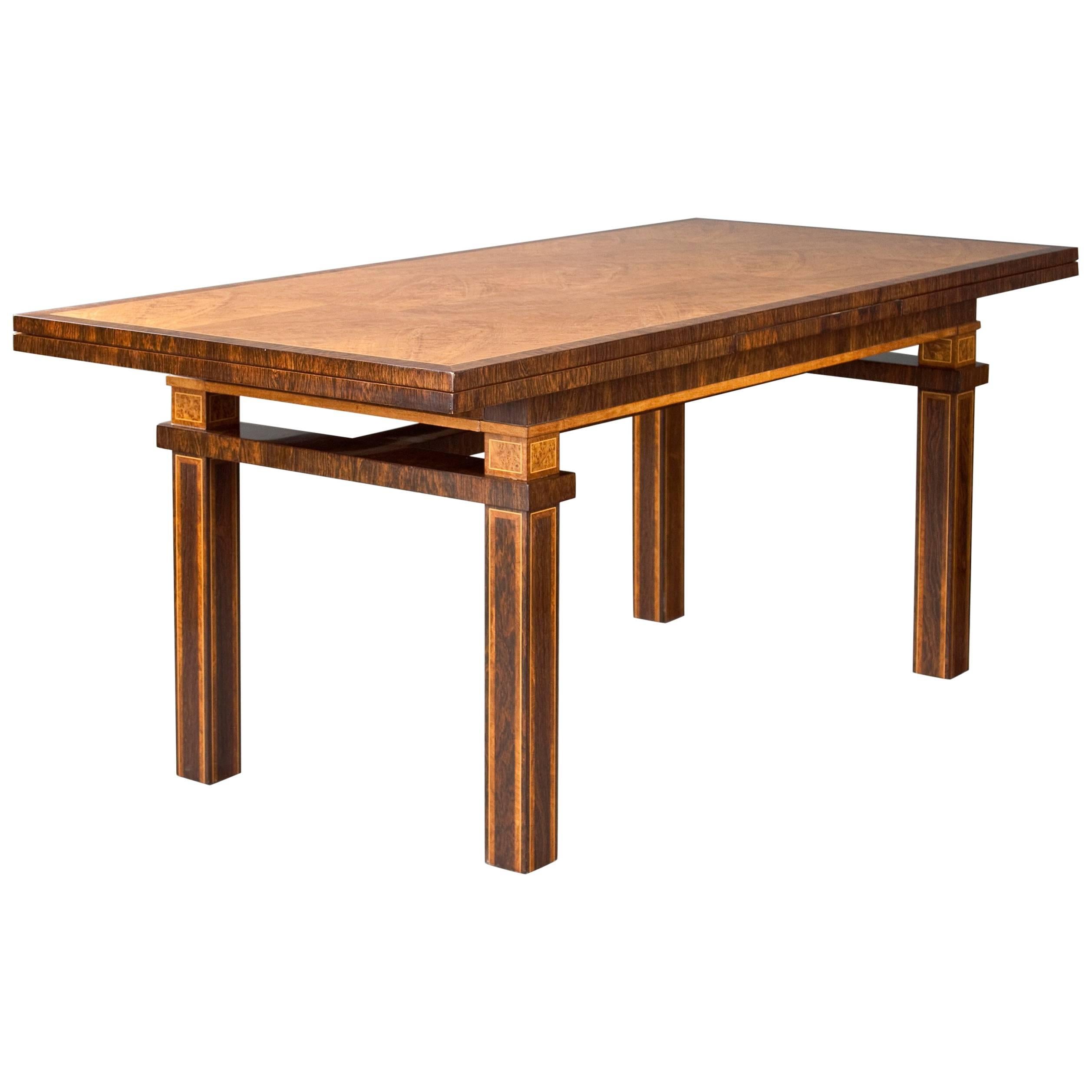 Carl Malmsten Swedish Grace Period Rosewood and Thuya Extendable Dining Table