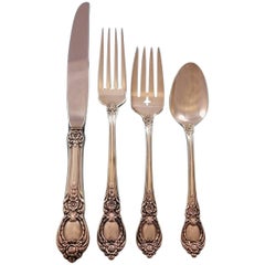 Used Stanton Hall by Heirloom Oneida Sterling Silver Flatware Set Service 24 Pieces