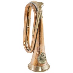 Vintage Mid-20th Century Copper and Brass Bugle with Insignia of Australian University