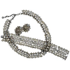 Trifari Set Necklace, Bracelet and Earrings, circa 1950s, American