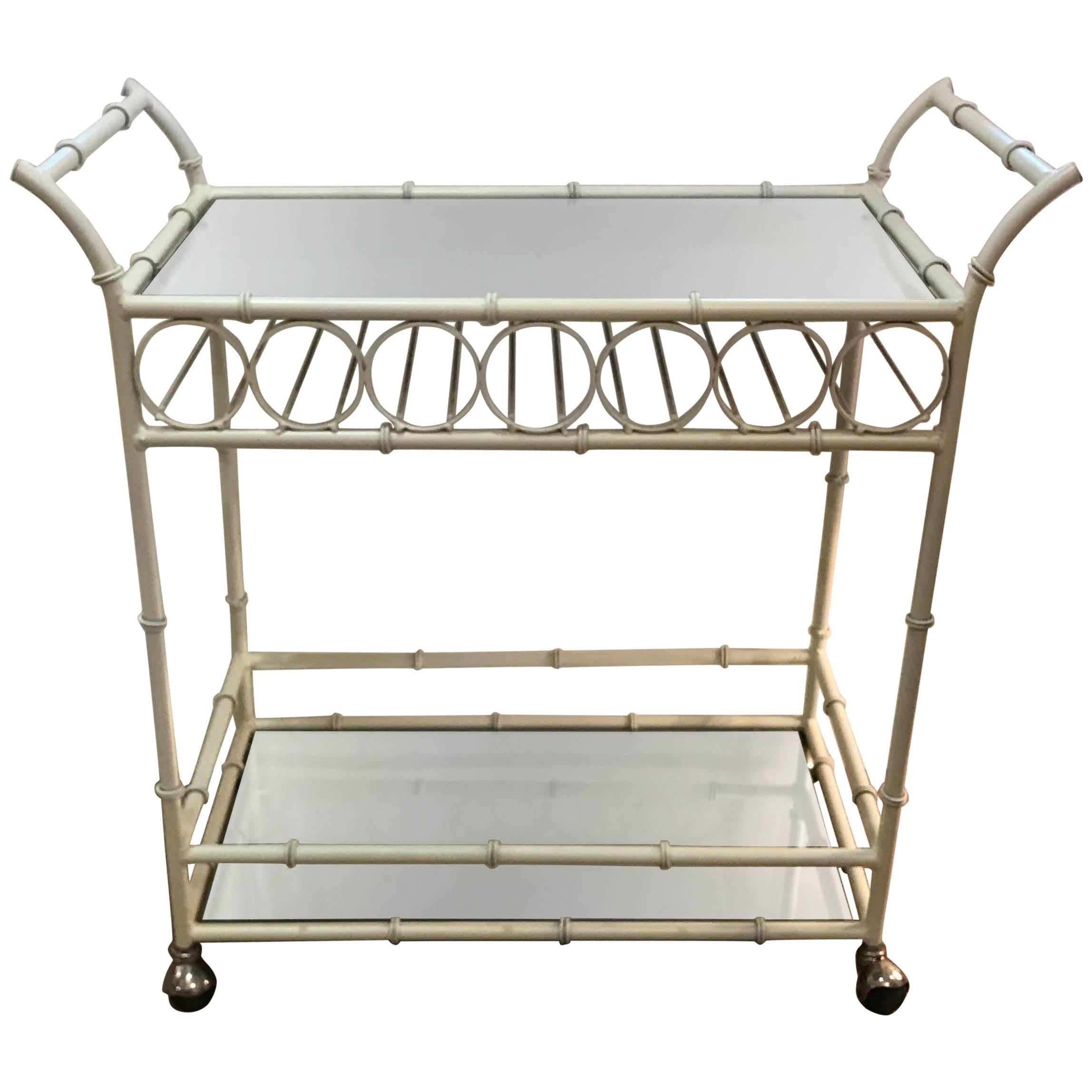 Mid-Century Modern Mirrored Bar Cart
