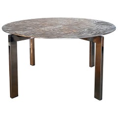 Contemporary Limited Edition Round Aluminum Steel Table by Andrea Salvetti