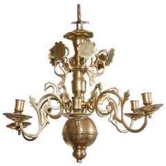 17th Century Period Dutch Brass Chandelier