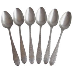 Antique Very Rare Complete Set of Six George III Celtic Point Dessert Spoons
