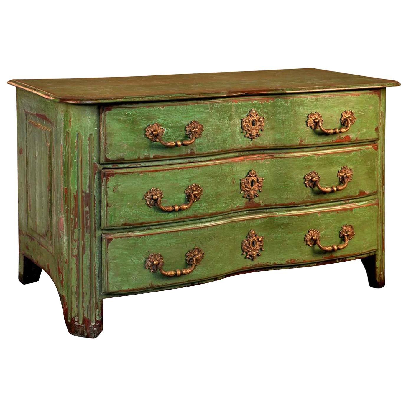 French 18th Century Louis XIV Commode in Painted Wood