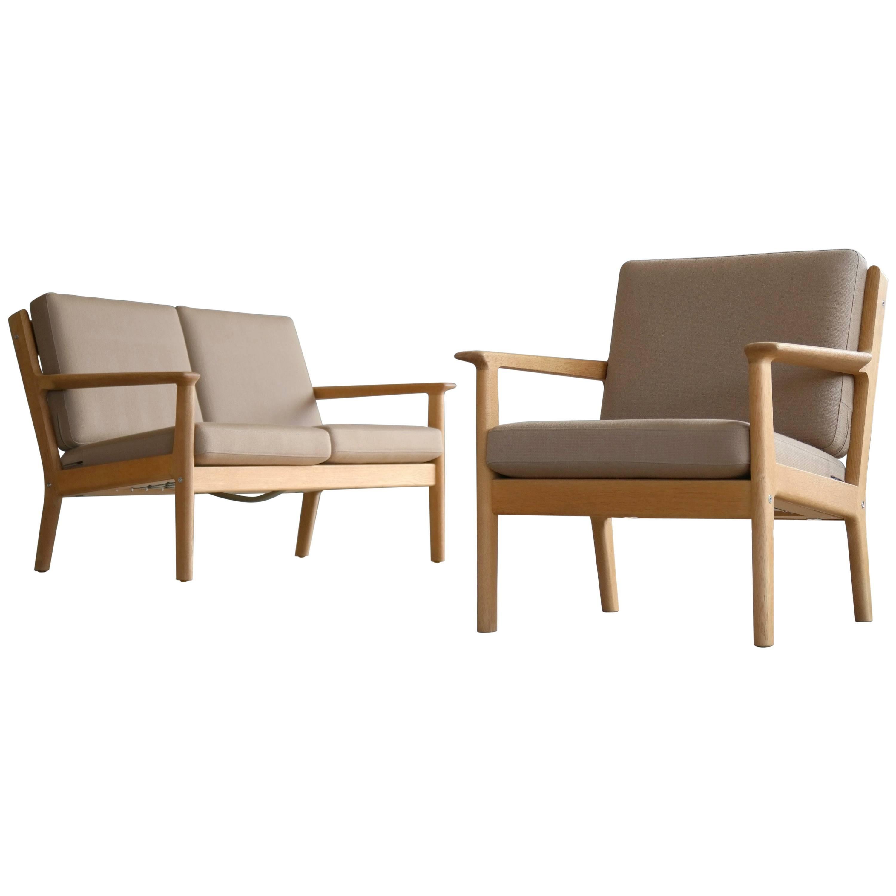 Hans Wegner Loveseat and Easy Chair Model GE-265 for GETAMA, Denmark