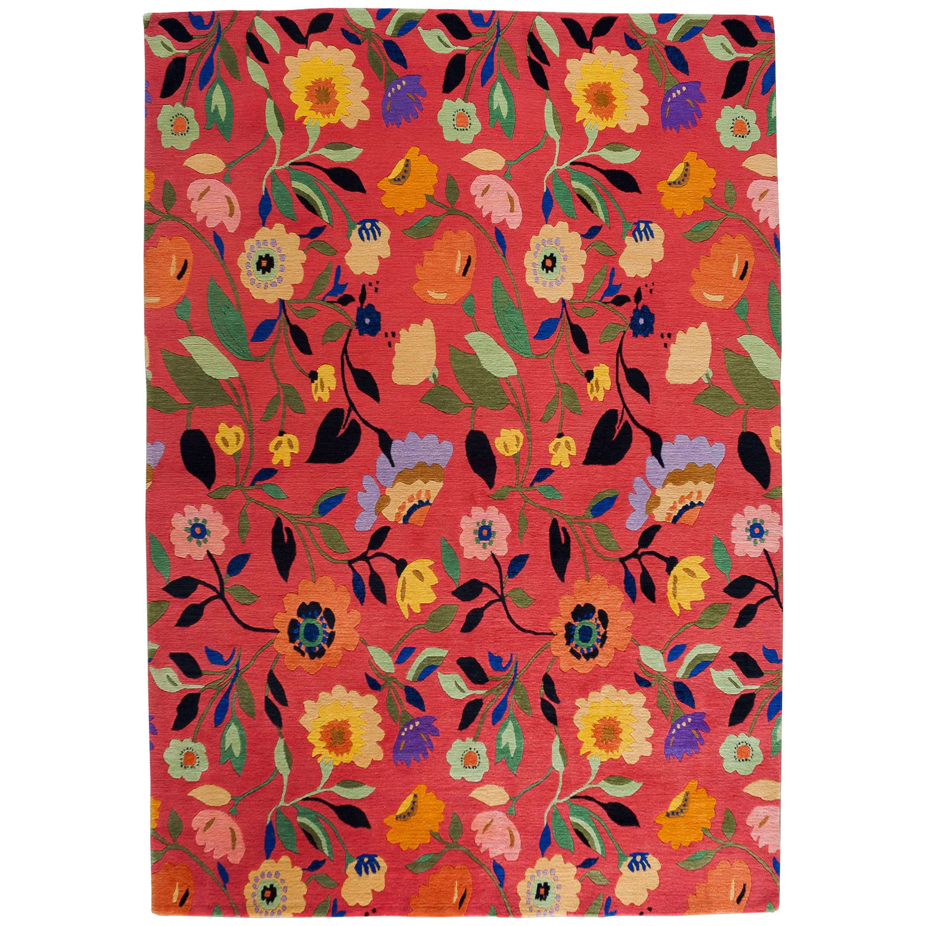 Contemporary Floral Pattern Rug For Sale at 1stDibs | contemporary ...