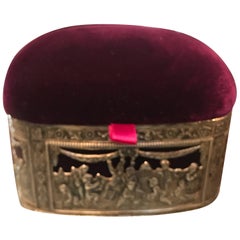 Continental Silver and Velvet Trinket Box