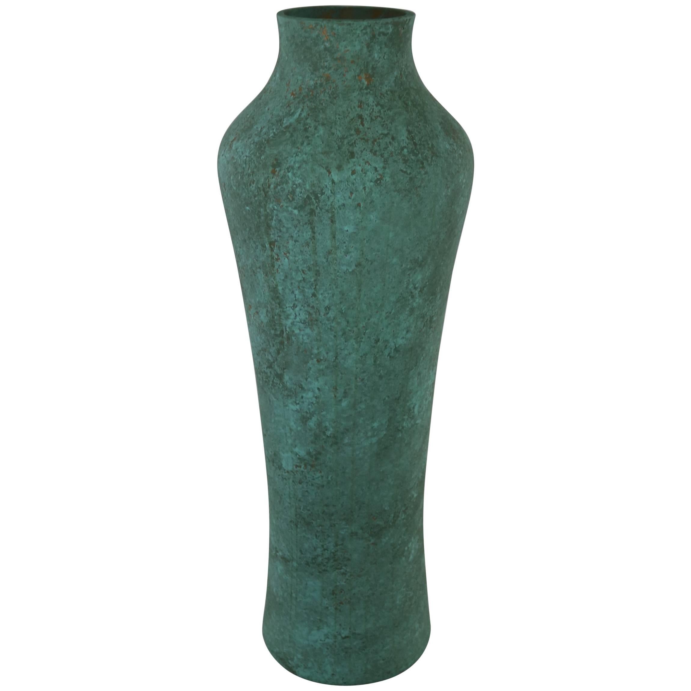 Monumental Hyalyn Pottery Vase Turquoise Green Matte