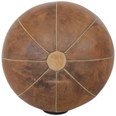 Retro 1950s, French Leather Medicine Ball