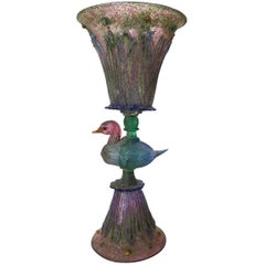 Monumental Murano Glass Duck Centerpiece by Cenedese