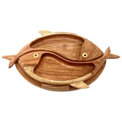 Whimsical Mix Woods Fish Serving Tray