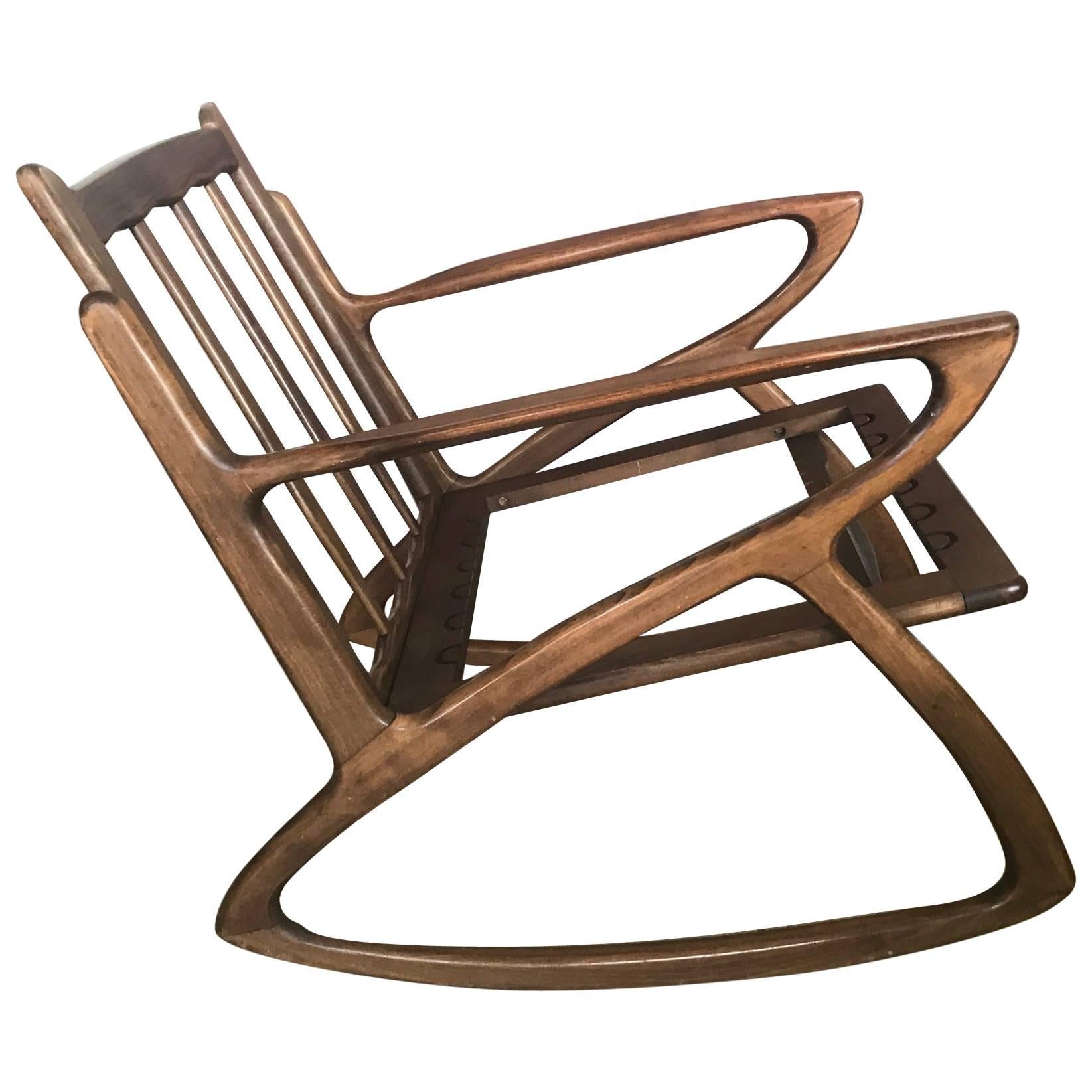 Italian Rocking Chair 1950s Organic Design, Midcentury