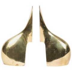 Carl Auböck Polished Brass Sculptural Bookends