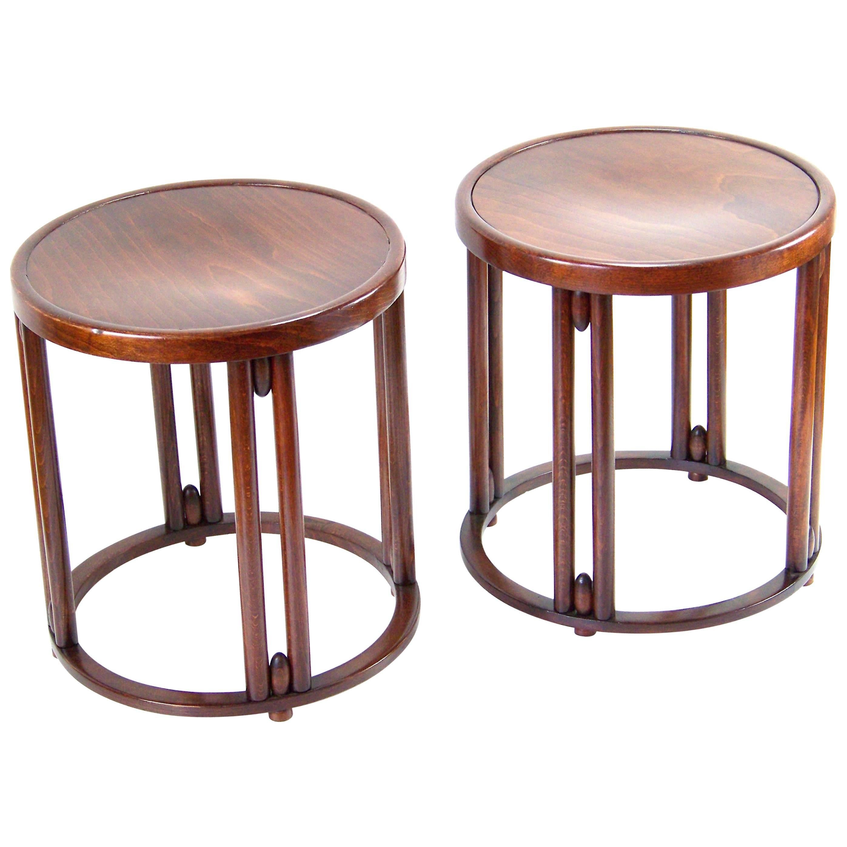 Pair of Stools Thonet Nr.728, circa 1914 by Josef Hoffmann