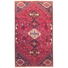 Persian Handmade Red Geometric Shiraz Rug