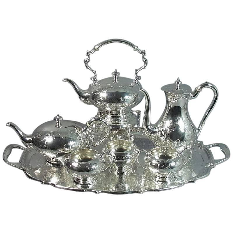 Birks Sterling Silver Tea Service and Tray For Sale