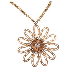 Miriam Haskell Jeweled Flower Pendant