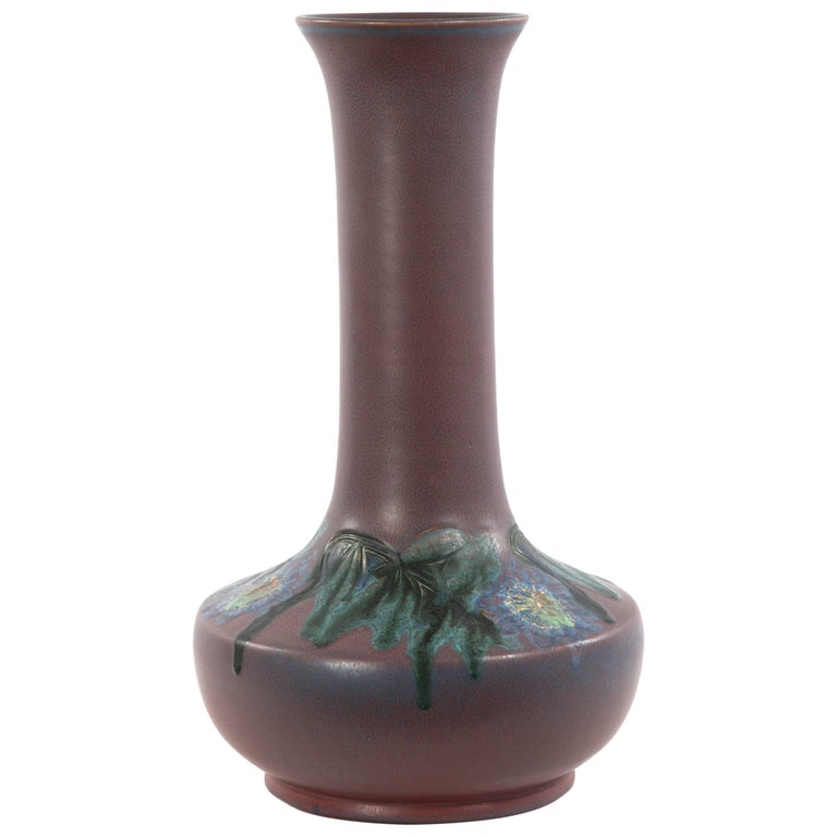 Rookwood Pottery Purple Floral Vase By Charles Tood For Sale At