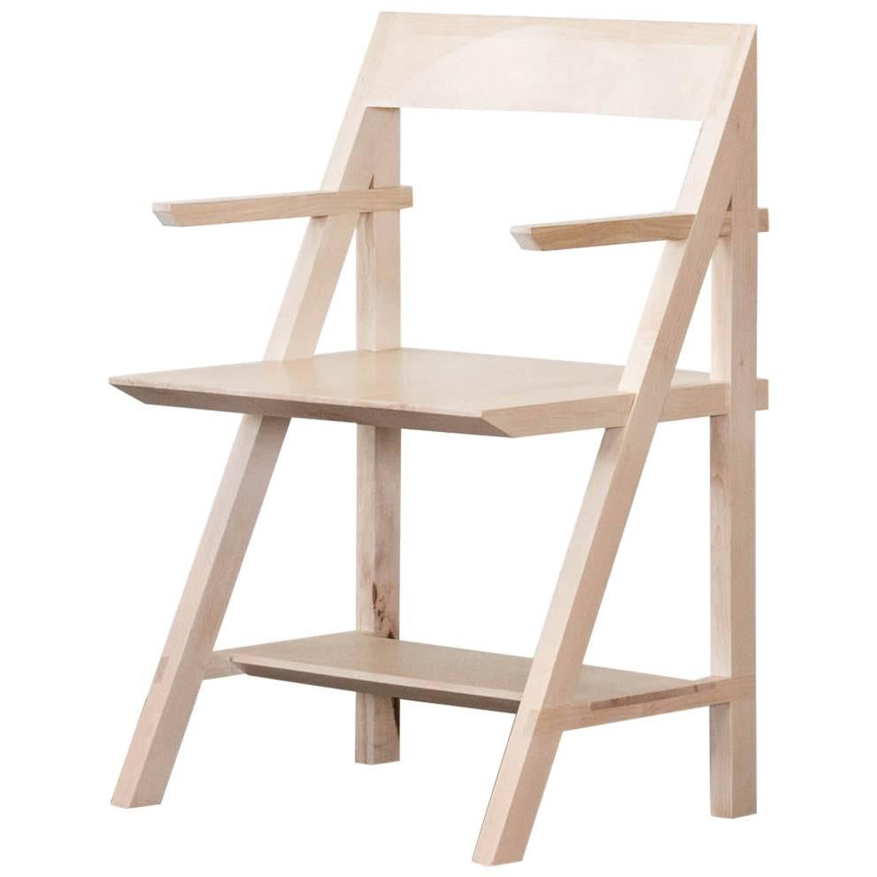 Cantilever Series Armchair by Phaedo, Whitened Maple For Sale