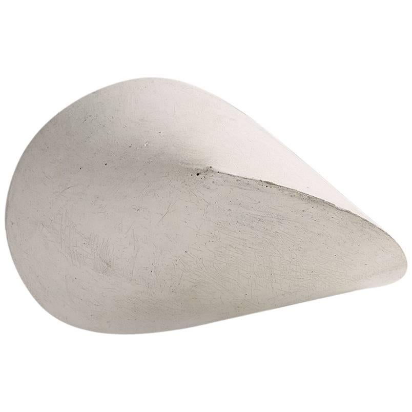 Large White Crackle Finish Modern Ceramic Pod Sculpture For Sale