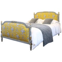 Antique Painted Upholstered Louis XVI Style Bed WK85
