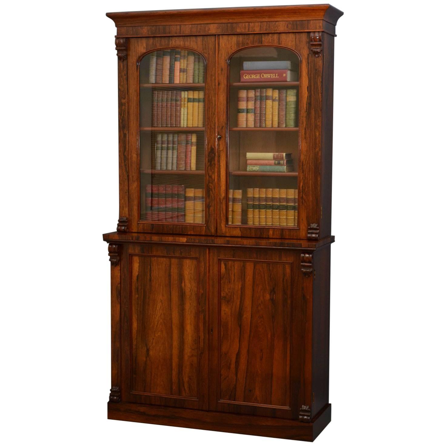 Victorian Rosewood Bookcase For Sale