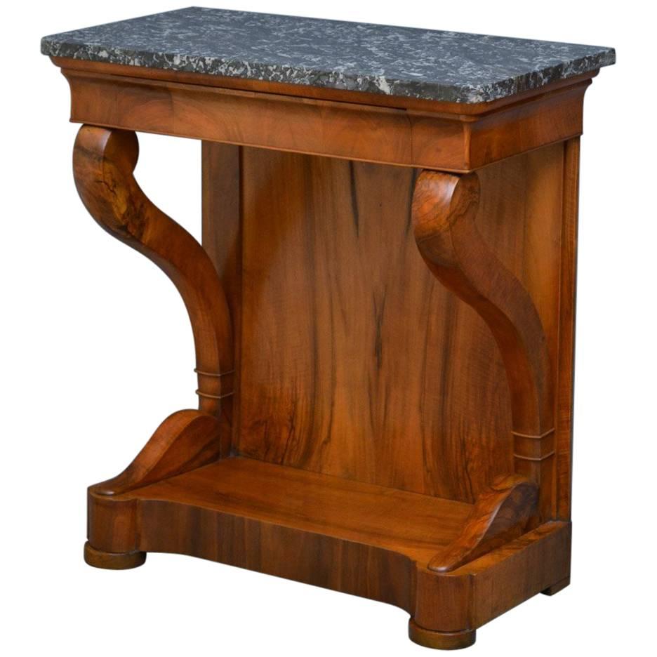 Louis Philippe Walnut Console Table For Sale