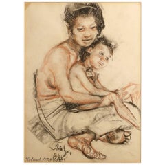 Roland Strasser Mother and Child Drawing