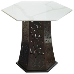 Carrara Marble-Topped Side Table by Gregory Clark