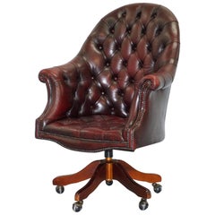 Stunning Chesterfield Directors Oxblood Leather Executive Captains Office Chair