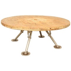 Retro Cable Spool Top Table with Satellite Legs