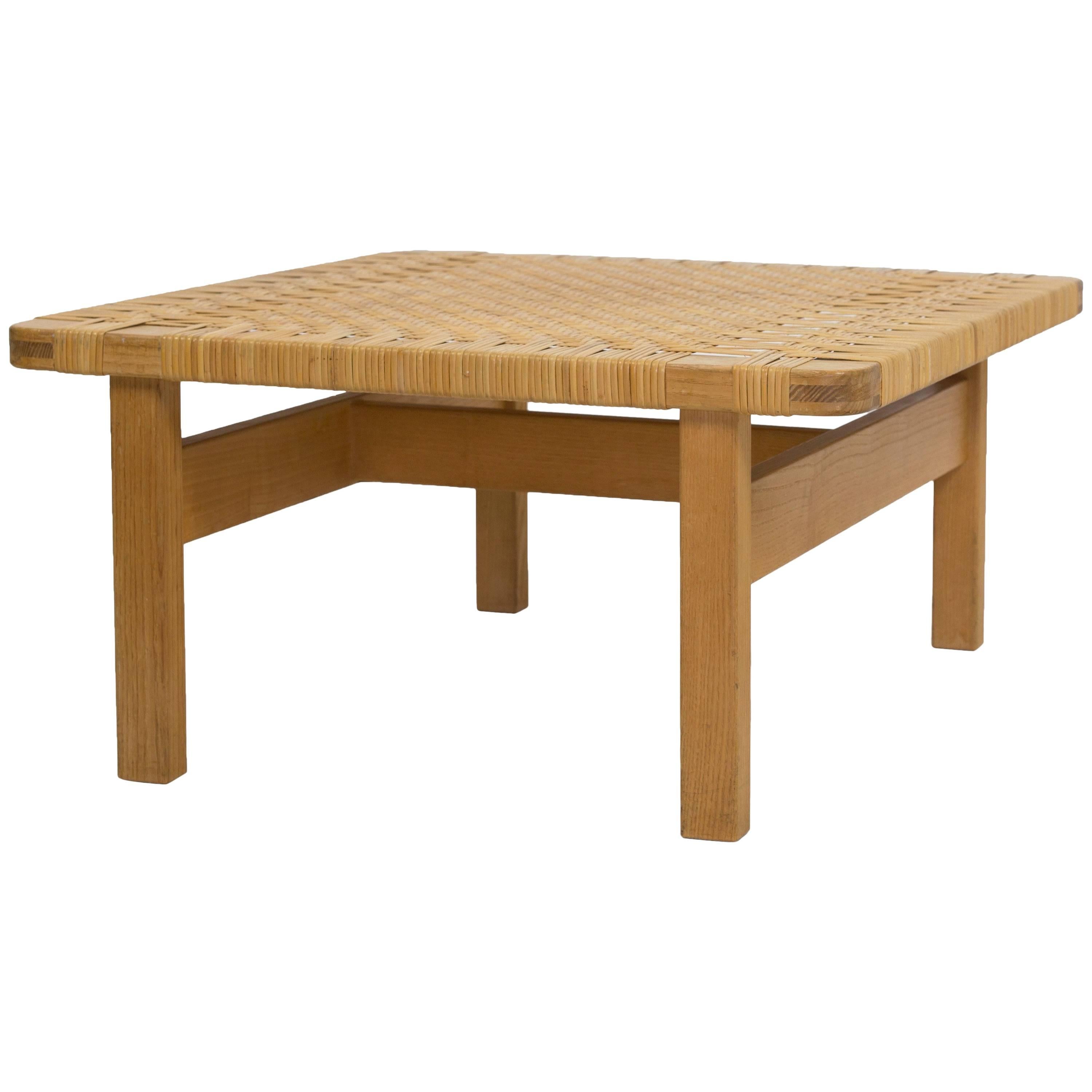 Square Børge Mogensen Oak and Cane Bench