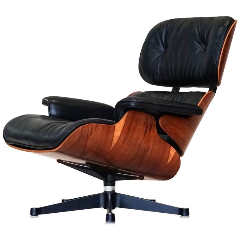 Charles Eames Original Lounge Chair Herman Miller Leather Rosewood Armchair
