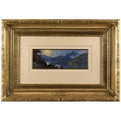 Antique "Moonlite on Silver Lake, Cottonwood Canyon, Utah" by Alfred Lambourne