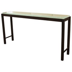 Hand-Forged Steel and Cast Glass Console Table by Gregory Clark