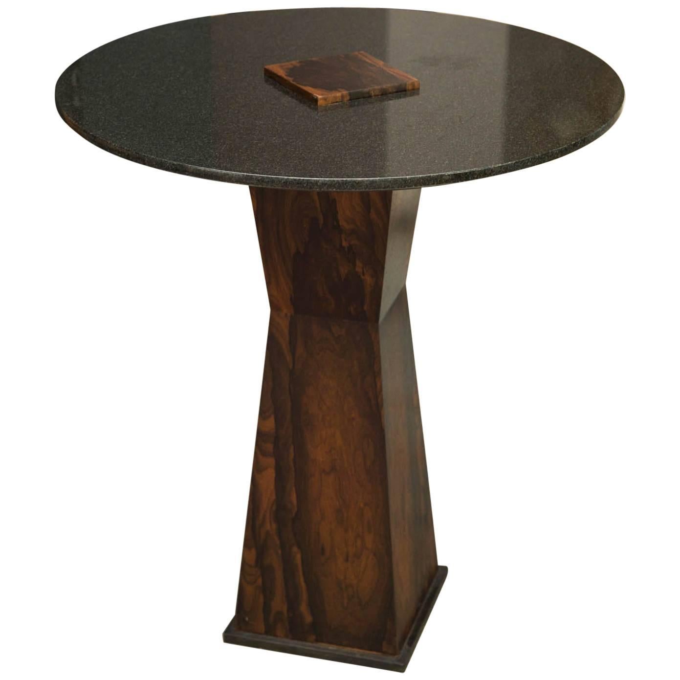 Zircote Wood and Granite Side Table by Gregory Clark For Sale