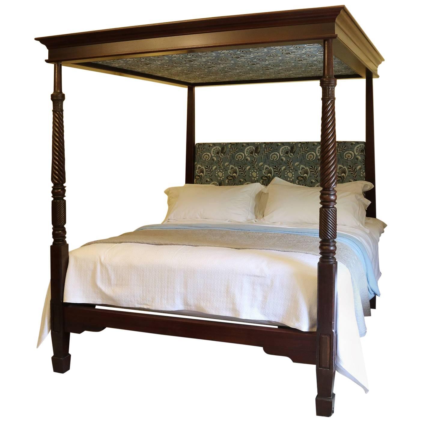 Reconstructed Wooden Four Poster Bed - W4P101 For Sale