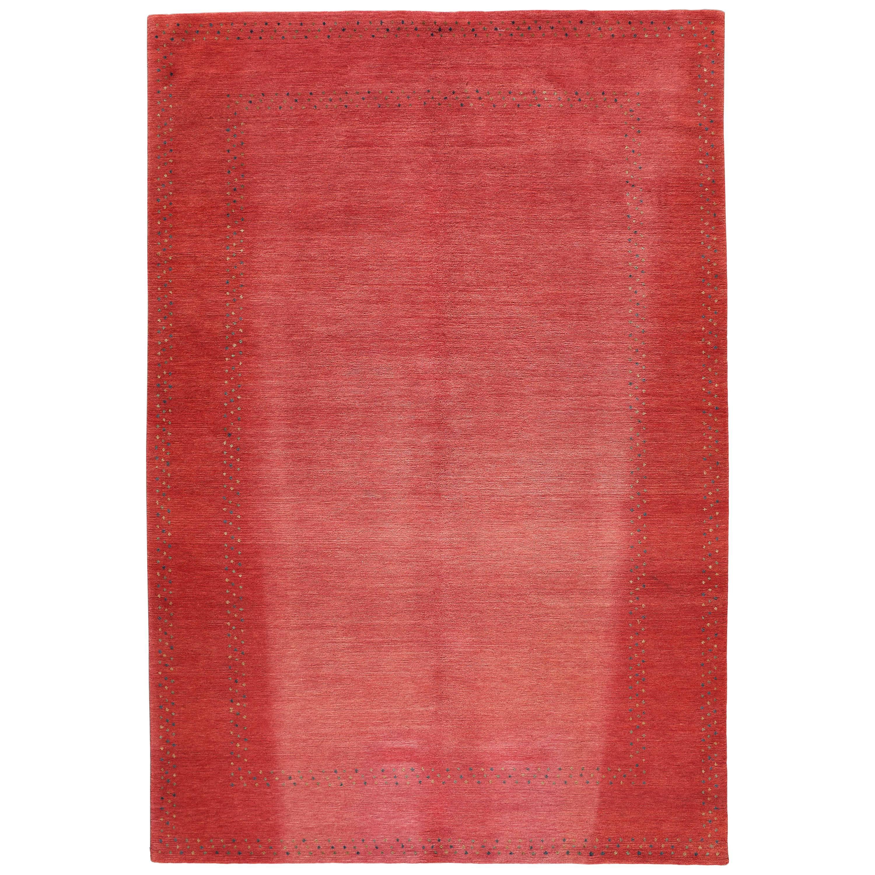 Red Ombre Rug with Gold Dots For Sale