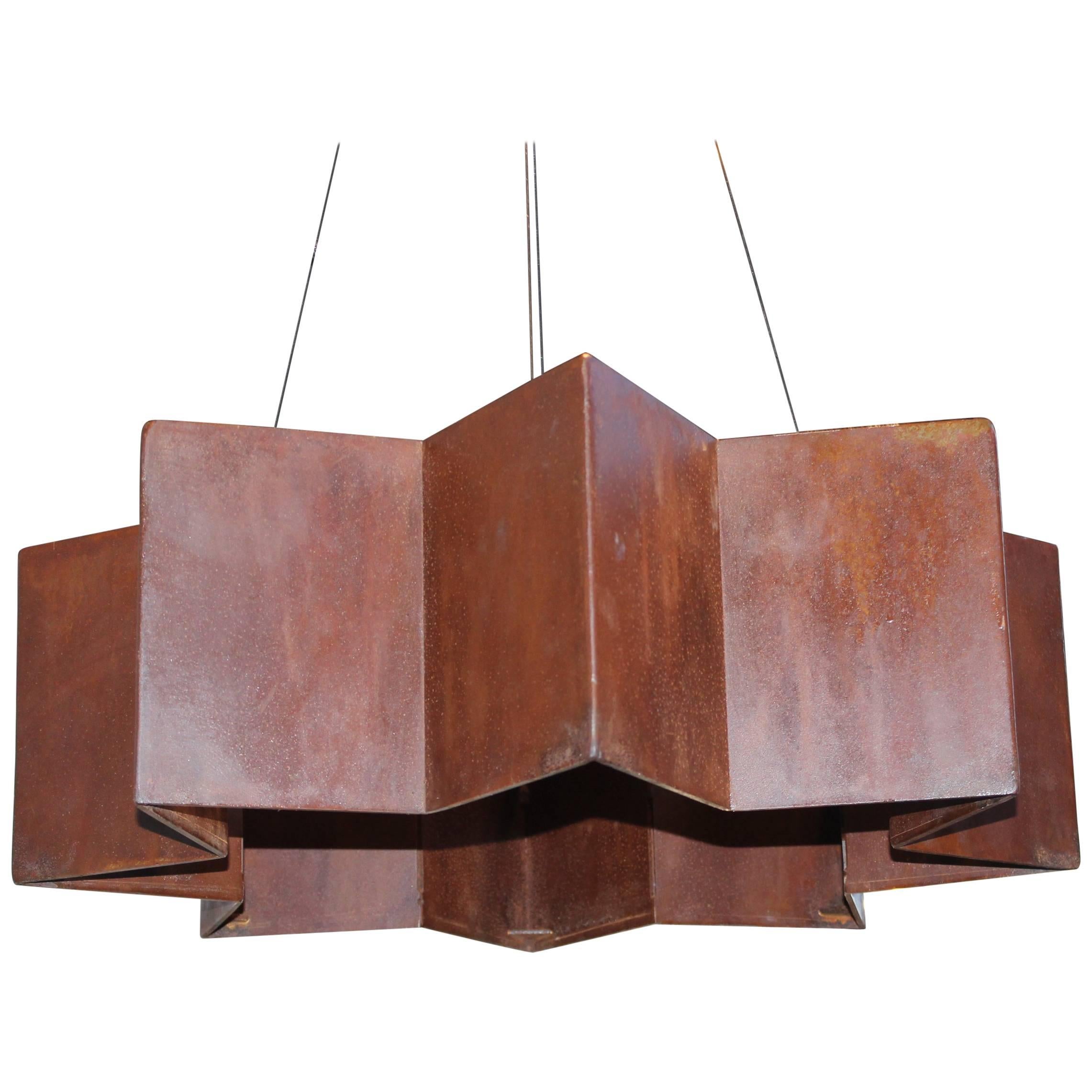 Italian Rust Finish Hanging Fixture Designed by Brendan Bass