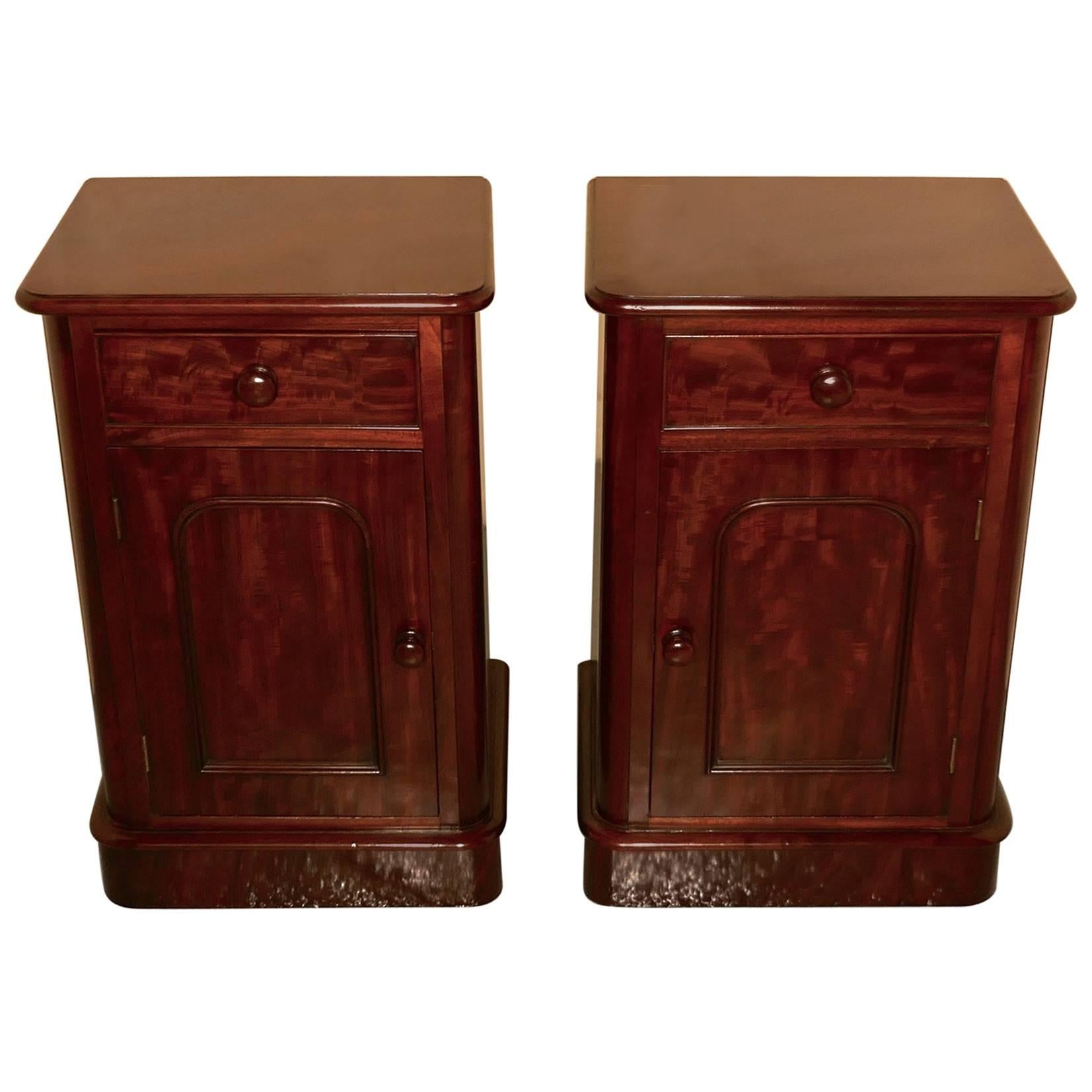 Pair of Victorian Mahogany Bedside Cupboards