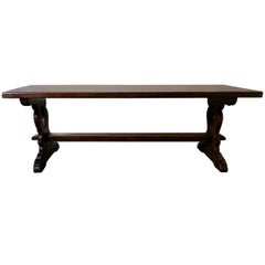 Large French Oak Refectory Table, Table Monastère