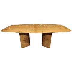 Aldo Tura Lacquered Goatskin Dining Table with Knife-Edge Top