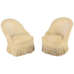Napoleon III Style Slipper Chairs, Pair