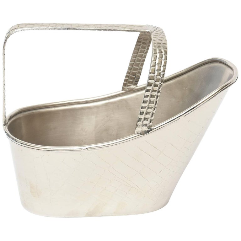 Vintage Silver Plate Wine Holder Caddy Barware For Sale at 1stdibs